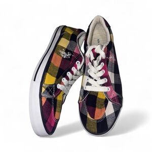 U.S. Polo Assn. women’s Plaid Canvas Sneakers –‎ Size 9.5